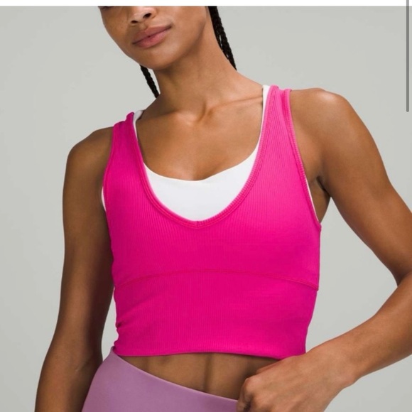 Lululemon Power Pivot Tank Top *Rib sonic pink - Picture 2 of 3